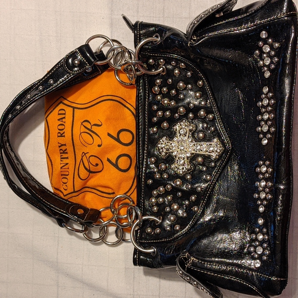 Country Road Cross Embellishment Shoulder Bag